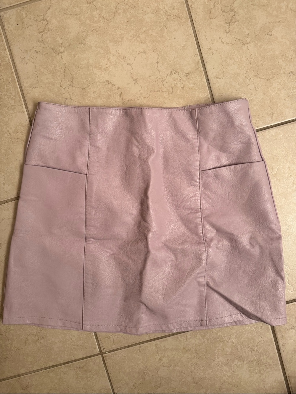 SHEIN Lilac Faux Leather Mini Skirt